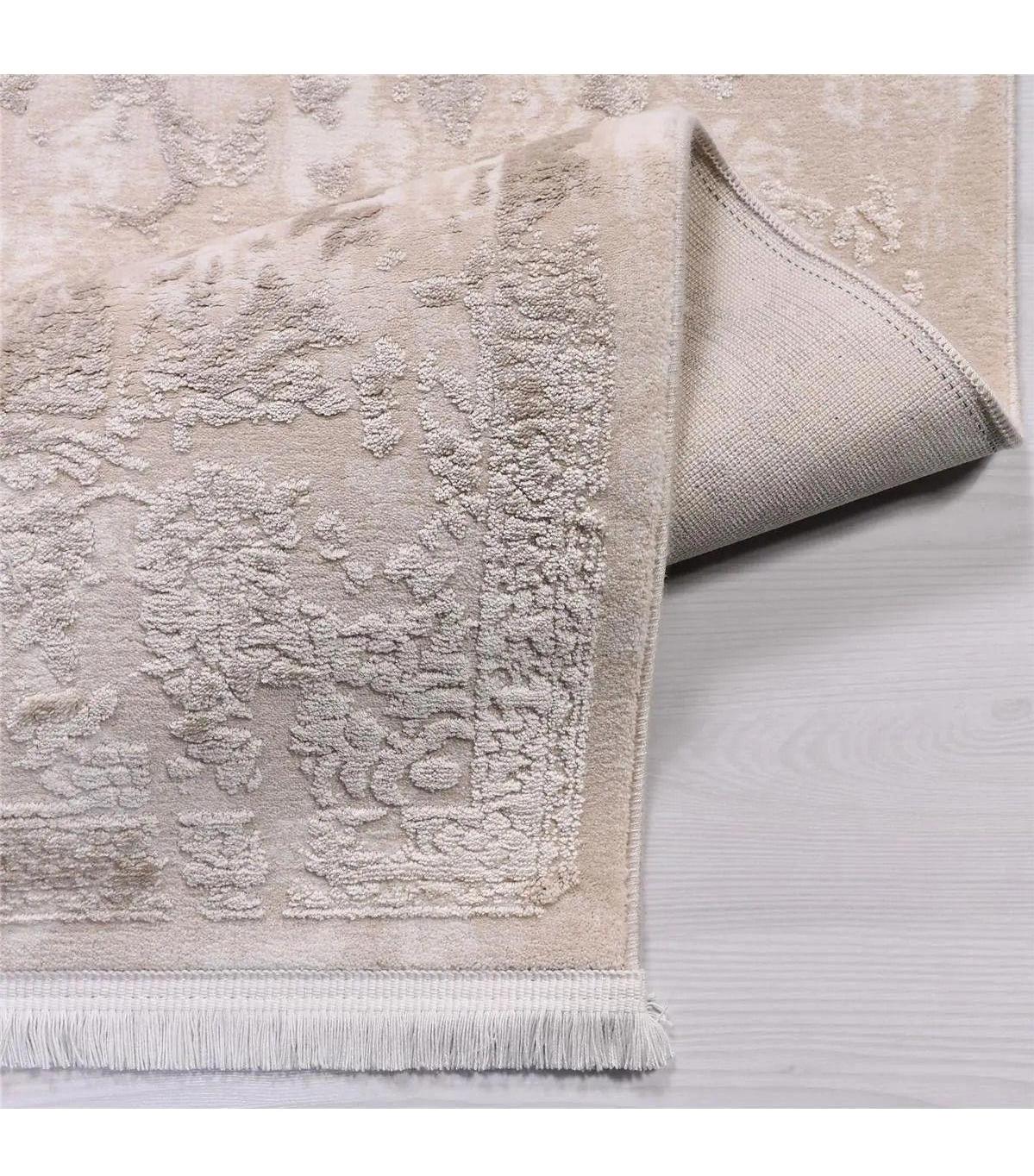 İpek Mekik Halı Gaspara Sarı - Vizon 10 mm Akrilik Silinebilir Yıkanabilir Orta Kaymaz Pamuk Taban Dikdörtgen Makine Dokuma Antre-Çocuk Odası-Salon-Yatak Odası Halısı 180x180 cm
