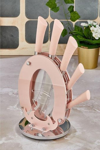 Cooker Şefim Standlı 6 Parça Paslanmaz Çelik Bıçak Seti