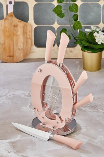 Cooker Şefim Standlı 6 Parça Paslanmaz Çelik Bıçak Seti