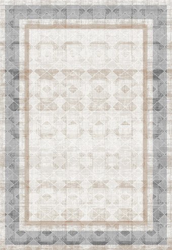 Elexsus Ascension 3349 Gri 8 mm Viskon Silinebilir Yıkanabilir Orta Kaymaz Dikdörtgen Makine Dokuma Oturma Odası-Salon Halısı 100x150 cm