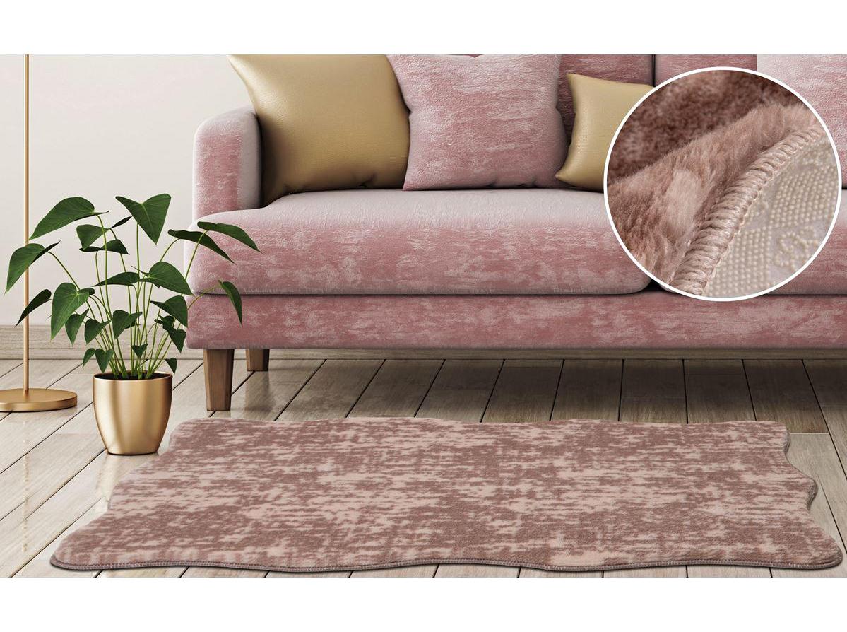 My Evilla Kahverengi 14 mm Polyester Leke Tutmaz Yıkanabilir Kalın Kaymaz Jel Taban Oval Makine Dokuma Yatak Odası Halısı 40x60 cm
