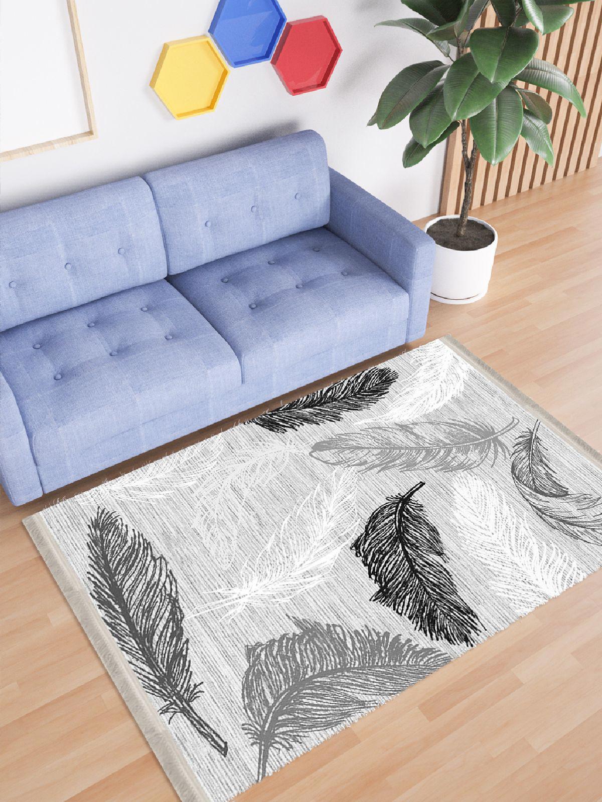 Enbe Collection E-FL2059C Çok Renkli 5 mm Pamuk Antibakteriyel Yıkanabilir Orta Kaymaz Dot Taban Dikdörtgen Makine Dokuma Oturma Odası Halısı 160x235 cm