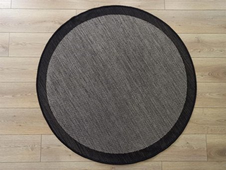 Çam Halı 9715 Siyah - Vizon 5 mm Silinebilir Yıkanabilir Orta Kaymaz Yuvarlak Makine Dokuma Salon Halısı 80x150 cm