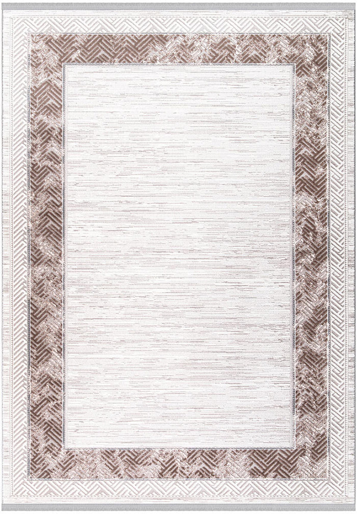 İpek Home Anisa 15955 Bej-Kahverengi 10 mm Akrilik Toz Tutmaz Yıkanabilir Orta Kaymaz Pamuk Taban Dikdörtgen Makine Dokuma Antre-Çocuk Odası-Salon-Yatak Odası Halısı 100x200 cm