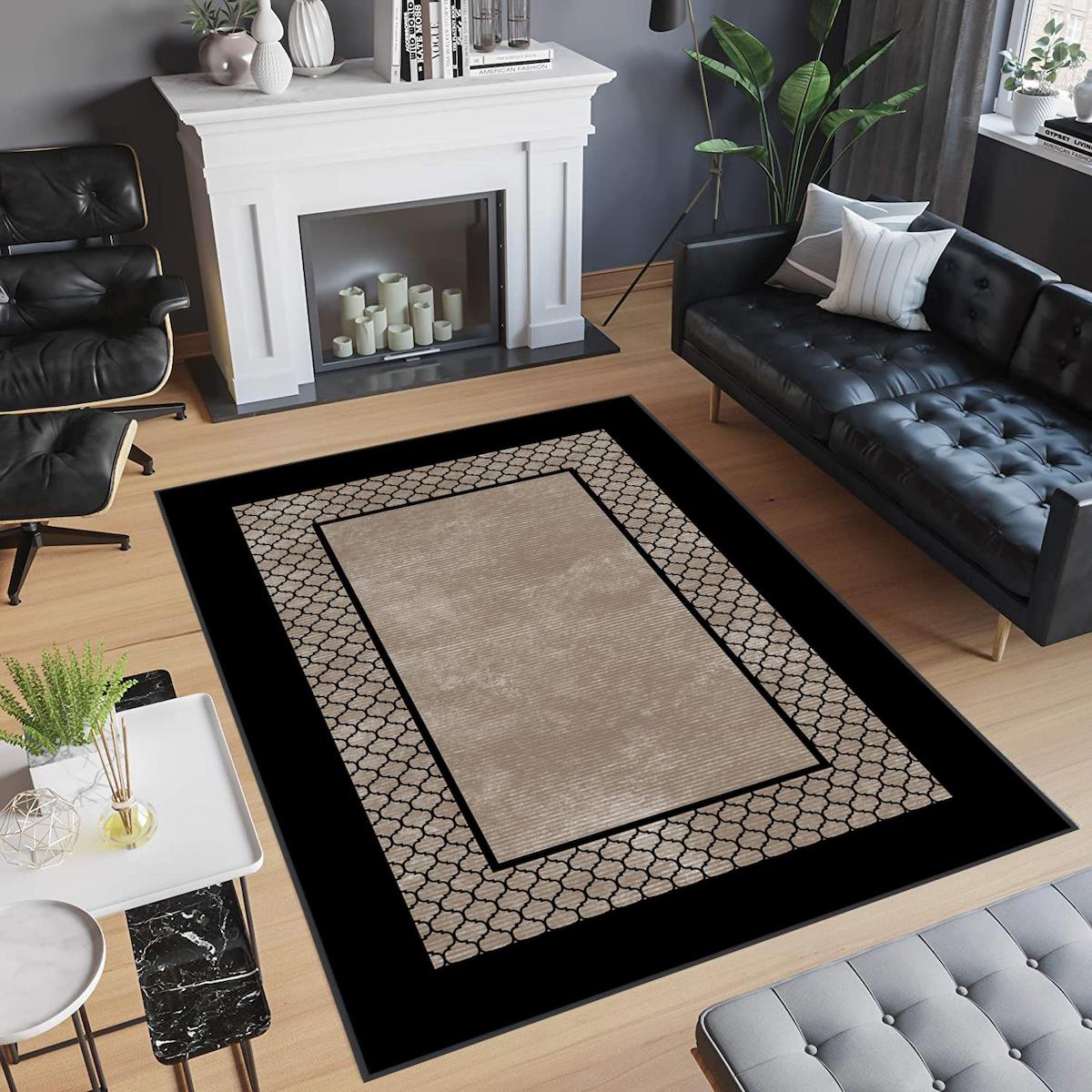 Rovigo Home RVG0712-SM421 Çok Renkli 8 mm Polyester Antibakteriyel-Leke Tutmaz-Toz Tutmaz Yıkanabilir İnce Kaymaz Dot Taban Dikdörtgen Makine Dokuma Salon Halısı 120x400 cm