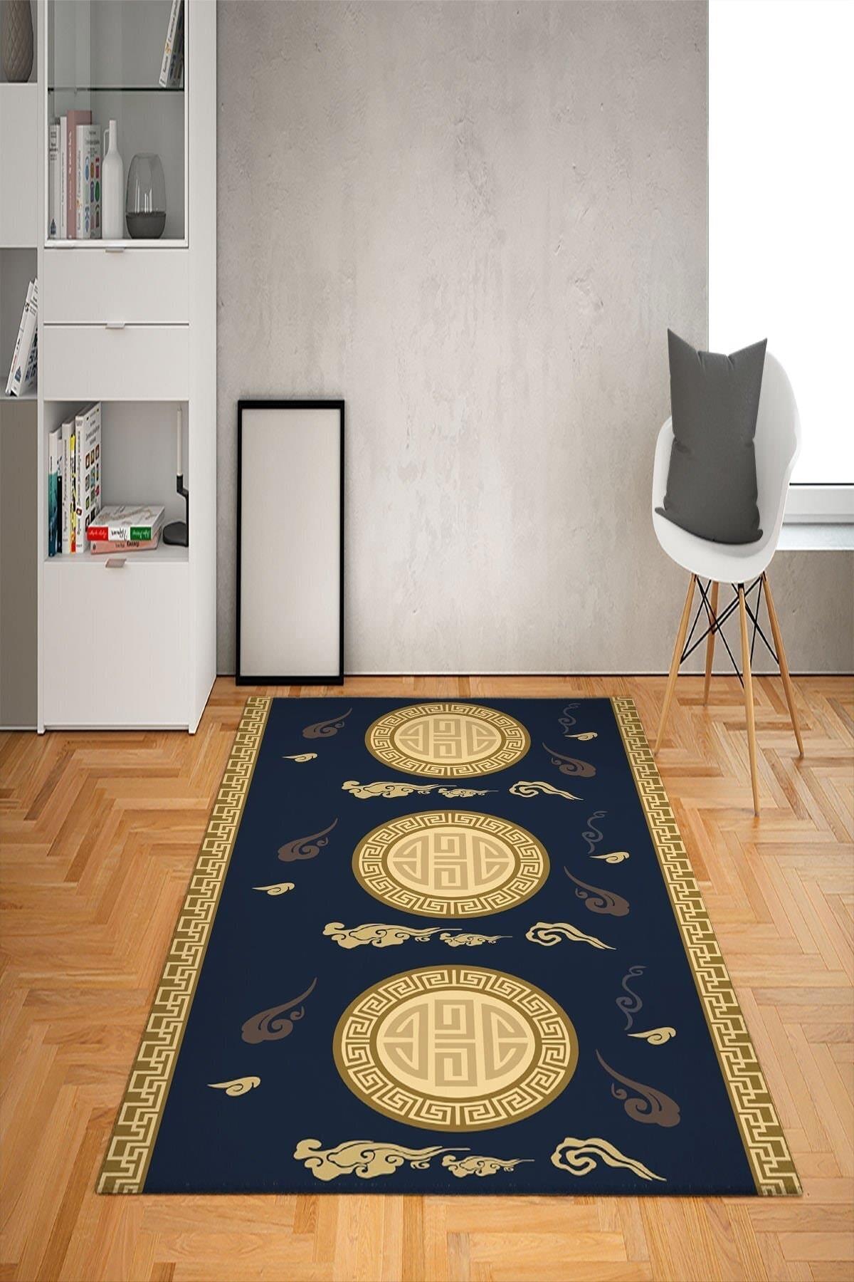 Doruklar Home Collection Altın 0.7 mm Antibakteriyel Yıkanabilir Kalın Kaymaz Taban Dikdörtgen Makine Dokuma Çocuk Odası Halısı 200x300 cm