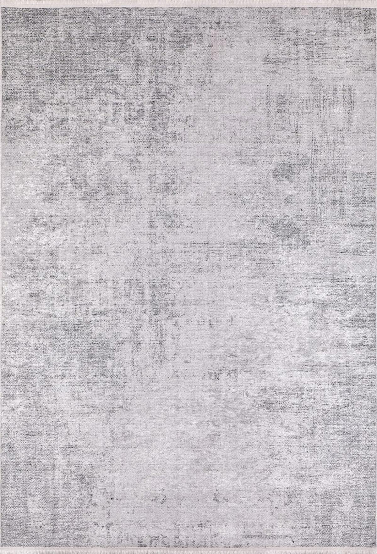 Halı Atölyesi Gri 5 mm Pamuk Hipoalerjenik Yıkanabilir İnce Kaymaz Taban Dikdörtgen Makine Dokuma Salon Halısı 160x230 cm