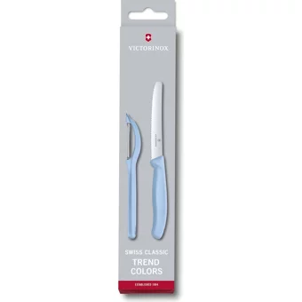 ​​​​Victorinox Swiss Classic Trend Colors Soyacak ve Domates Bıçak Seti - Mavi