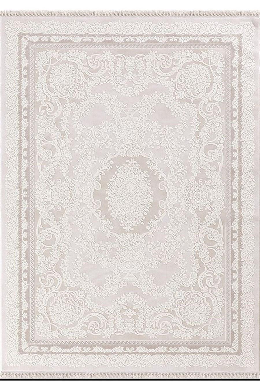 Padişah Santo 32803 Bej 10 mm Akrilik Yıkanabilir İnce Kaymaz Dikdörtgen Makine Dokuma Salon Halısı 100x200 cm