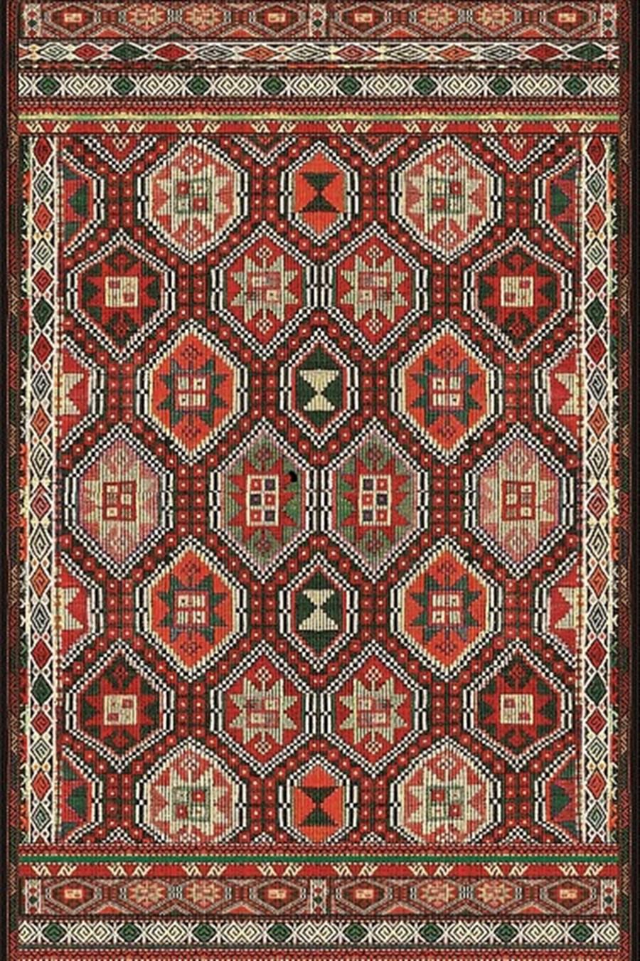 Kreasyon Halı Pandora 2754 Bordo 5 mm Polyester Yıkanabilir Kalın Kaymaz Pamuk Taban Dikdörtgen Makine Dokuma Salon Halısı 100x300 cm