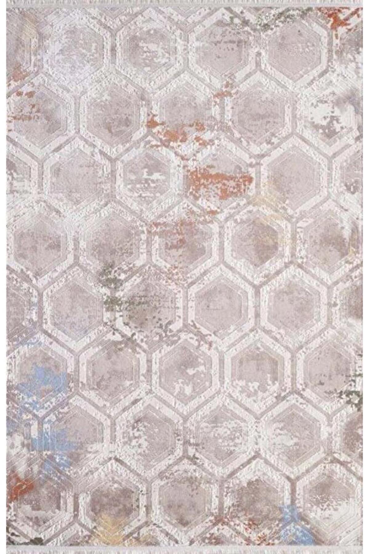 Gümüşsuyu NovaStyle 11471 Krem 6 mm Pamuk Toz Tutmaz Yıkanabilir İnce Kaymaz Dikdörtgen Makine Dokuma Salon Halısı 195x290 cm