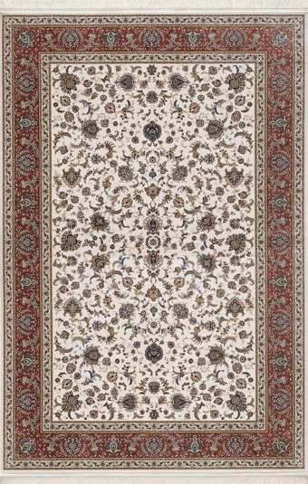 Artemis Halı 05160Y Bordo - Krem Akrilik Yıkanabilir İnce Kaymaz Jüt Taban Dikdörtgen Makine Dokuma Salon Halısı 80x150 cm