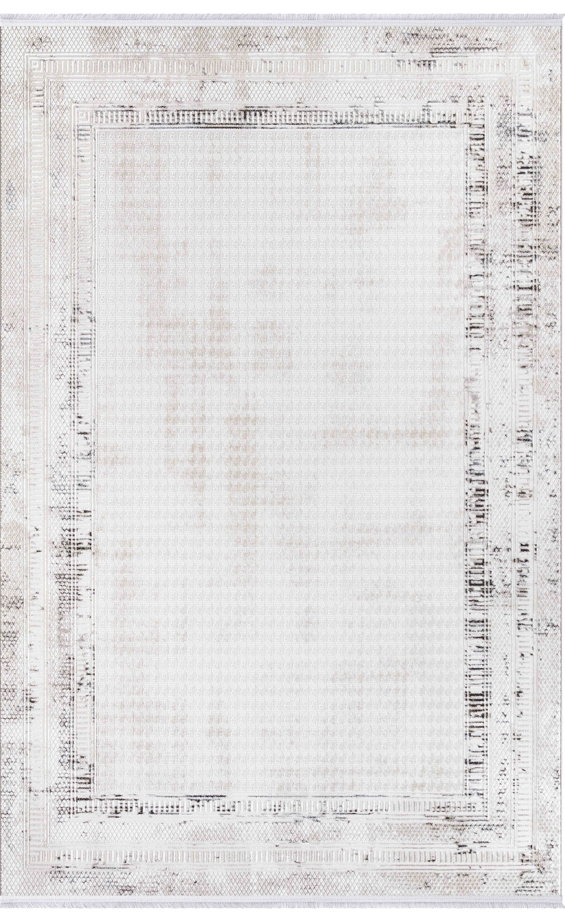 İpek Mekik Halı Sihir 17356 Krem 6 mm Polyester Toz Tutmaz Yıkanabilir İnce Kaymaz Pamuk Taban Geometrik Dikdörtgen Makine Dokuma Antre-Çocuk Odası-Salon-Yatak Odası Halısı 160x233 cm