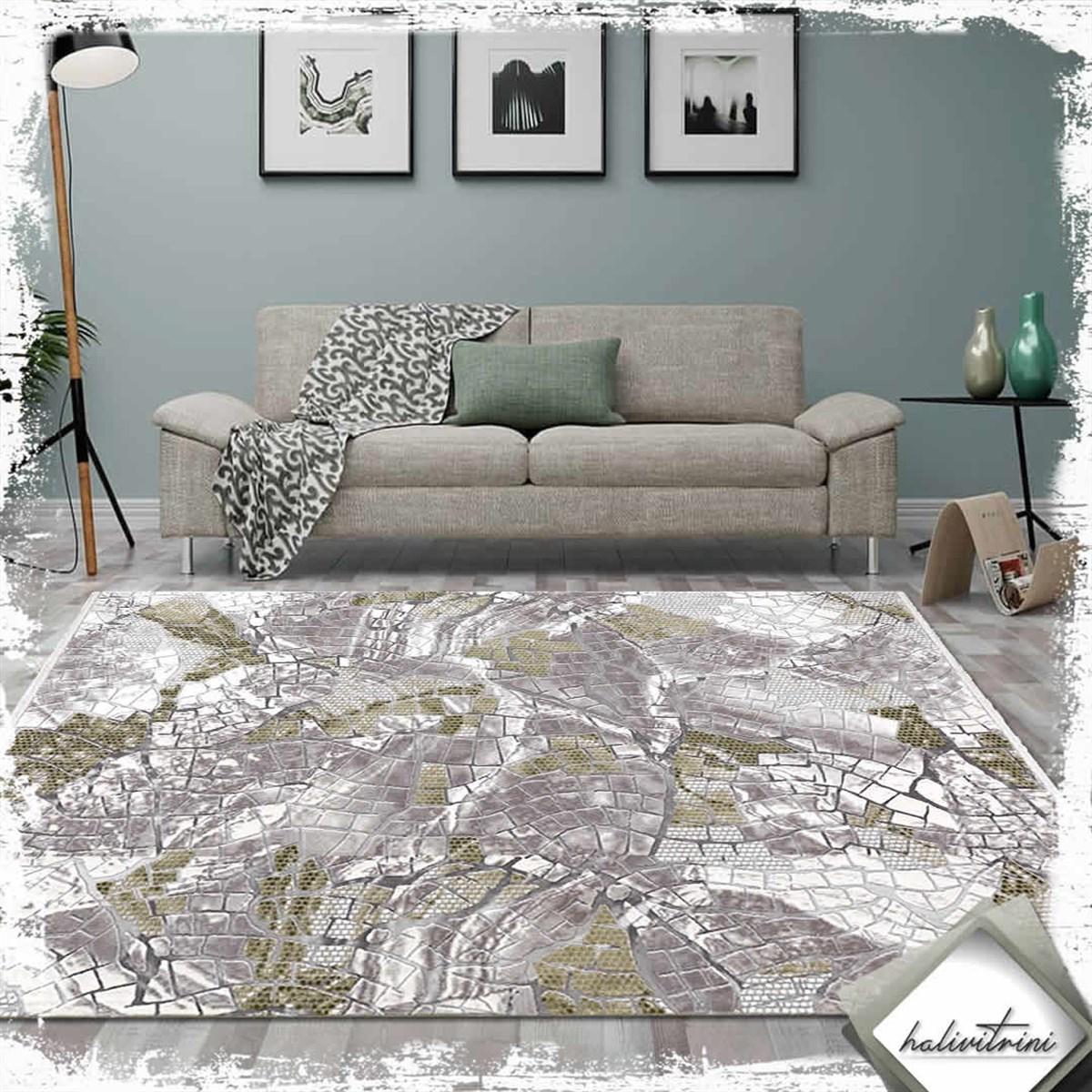 Padişah Eternity Yeşil 7 mm Akrilik Antibakteriyel Yıkanabilir İnce Kaymaz Dikdörtgen Makine Dokuma Salon Halısı 100x300 cm