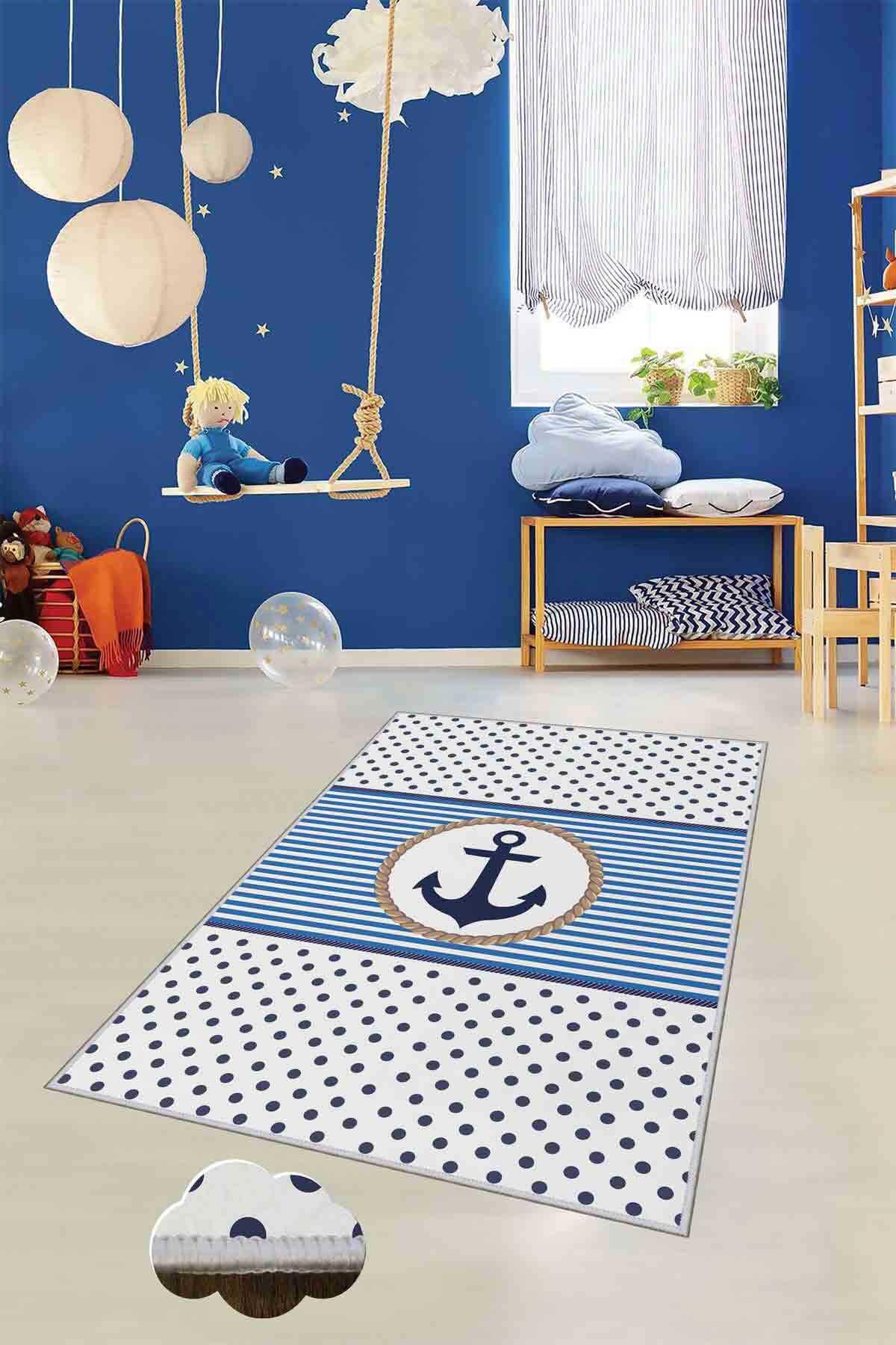 Homefesto Krem 5 mm Polyester Leke Tutmaz Yıkanabilir İnce Kaymaz Taban Dikdörtgen Makine Dokuma Çocuk Odası Halısı 300x400 cm