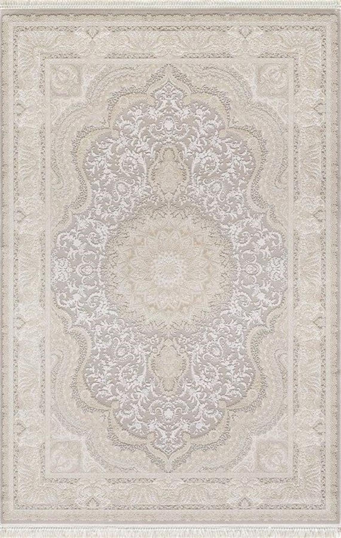 Artemis Halı Palace 5202D Bej-Krem 7 mm Akrilik Yıkanabilir İnce Kaymaz Jüt Taban Dikdörtgen Makine Dokuma Salon Halısı 150x230 cm