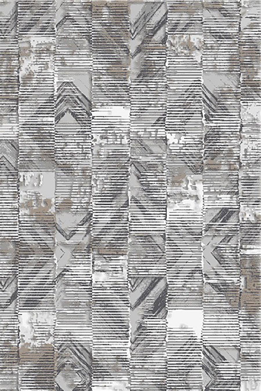 Kreasyon Halı Vavien 1380 Gri 8 mm Polyester Yumuşak Yıkanabilir İnce Kaymaz Pamuk Taban Dikdörtgen Makine Dokuma Salon Halısı 80x300 cm
