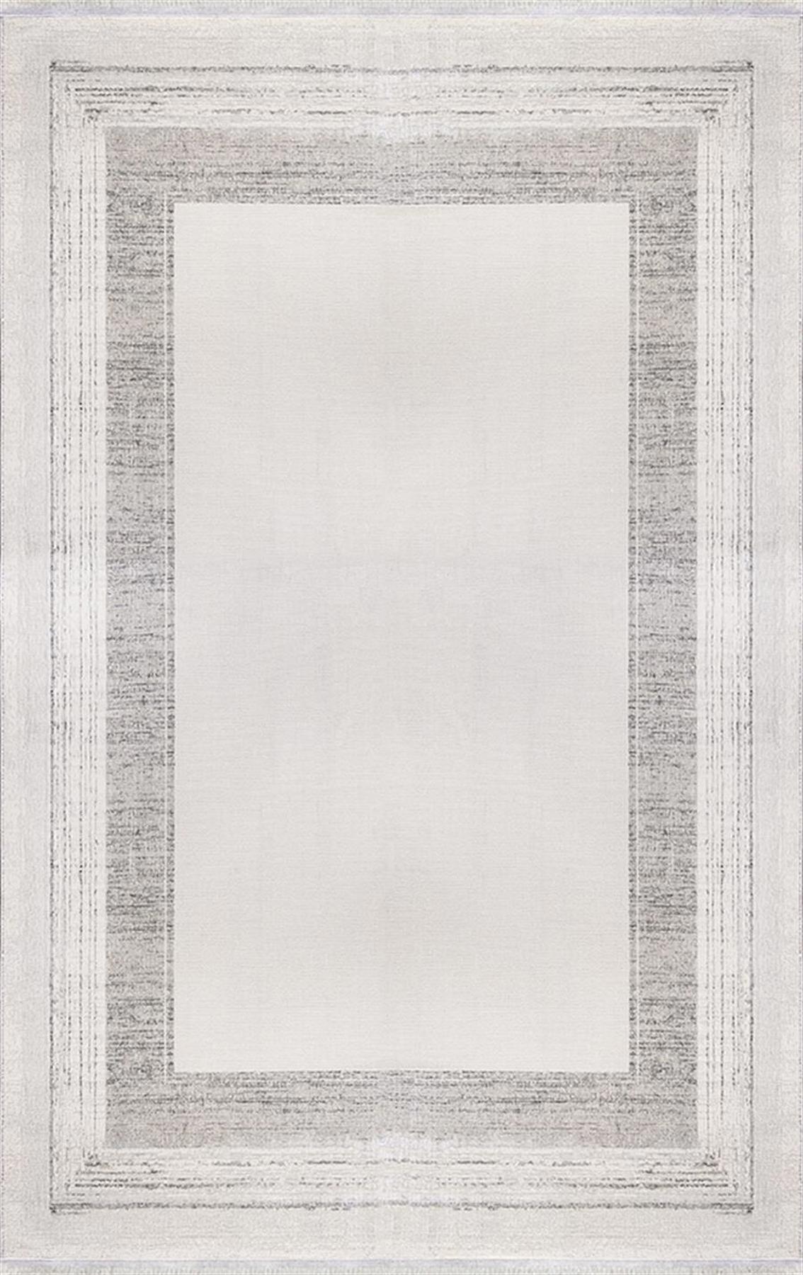 Merinos Lion 62744 Gri 5 mm Polyester Antibakteriyel Yıkanabilir Kalın Kaymaz Dikdörtgen Makine Dokuma Salon Halısı 160x200 cm