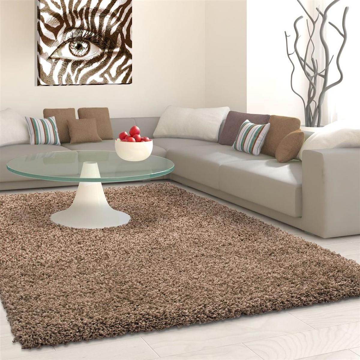 Red Halı Kahverengi 30 mm Polipropilen Toz Tutmaz Yıkanabilir Kalın Kaymaz Dikdörtgen Makine Dokuma Salon Halısı 100x200 cm