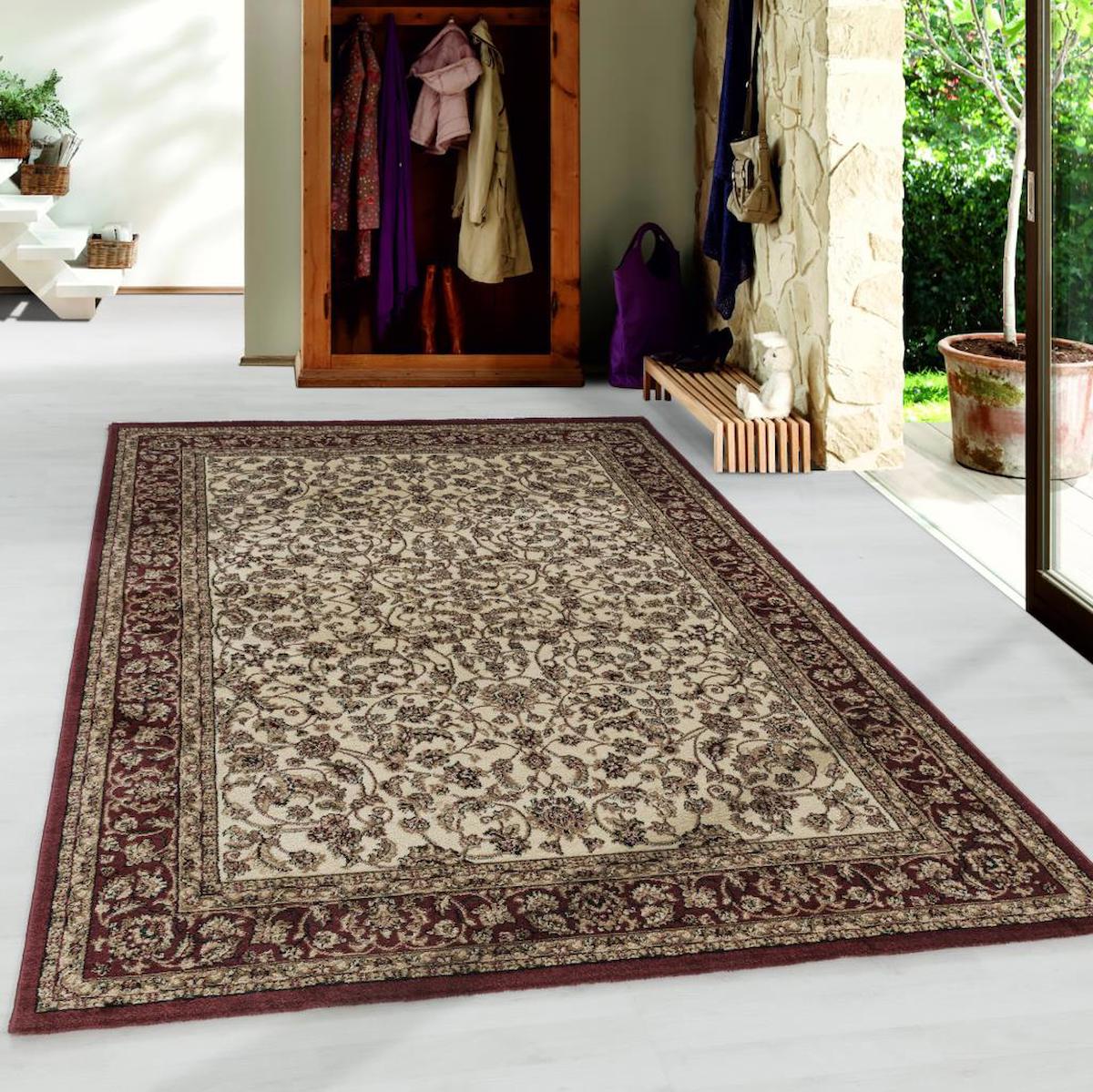 Red Halı Krem 8.5 mm Polipropilen Antialerjenik-Toz Tutmaz Yıkanabilir Orta Kaymaz Jüt Taban Dikdörtgen Makine Dokuma Oturma Odası-Salon Halısı 80x150 cm