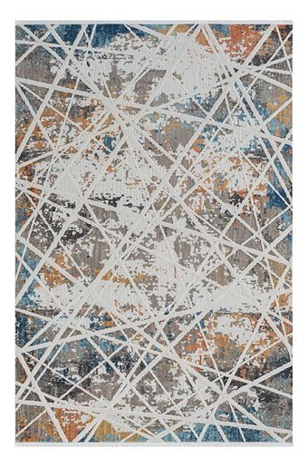 Kreasyon Halı HL006 Krem Polyester Yıkanabilir Kalın Pamuk Taban Dikdörtgen Makine Dokuma Salon Halısı 160x230 cm