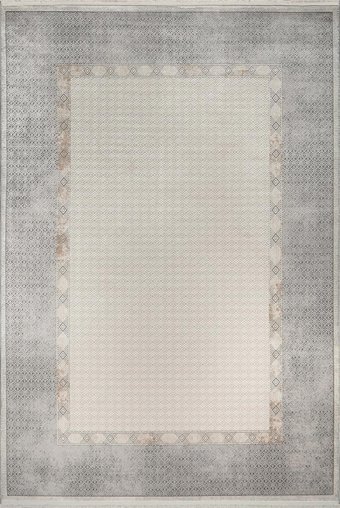 Kreasyon Halı Mazzini 1477 Gri 7 mm Akrilik Yalıtıma Yardımcı Yıkanabilir İnce Kaymaz Pamuk Taban Dikdörtgen Salon Halısı 160x230 cm