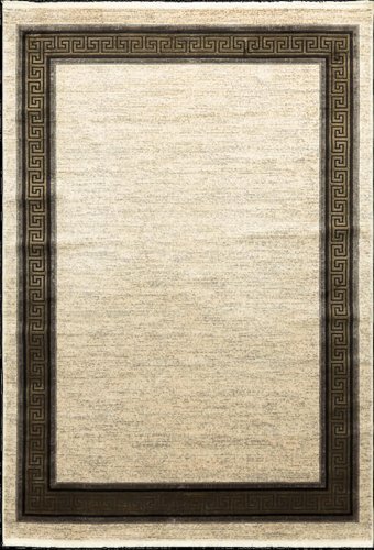 Tuğra Halı Elegant 10510 Bej 12 mm Viskon Silinebilir Yıkanabilir Orta Dikdörtgen Makine Dokuma Salon Halısı 120x180 cm
