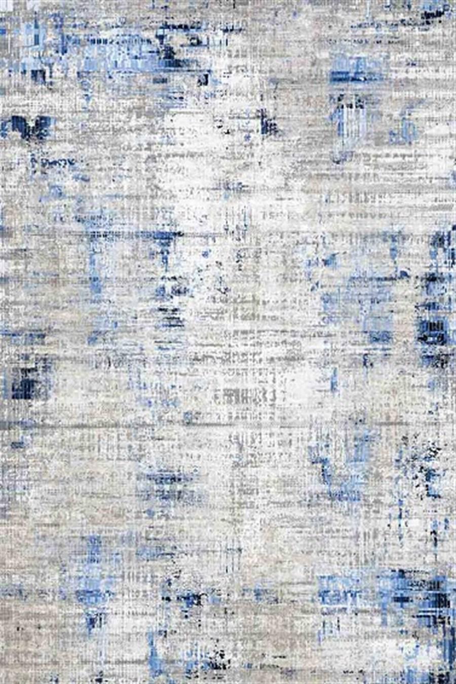 Kreasyon Halı Pandora 2732 Mavi 5 mm Polyester Yıkanabilir İnce Kaymaz Pamuk Taban Dikdörtgen Makine Dokuma Salon Halısı 160x230 cm