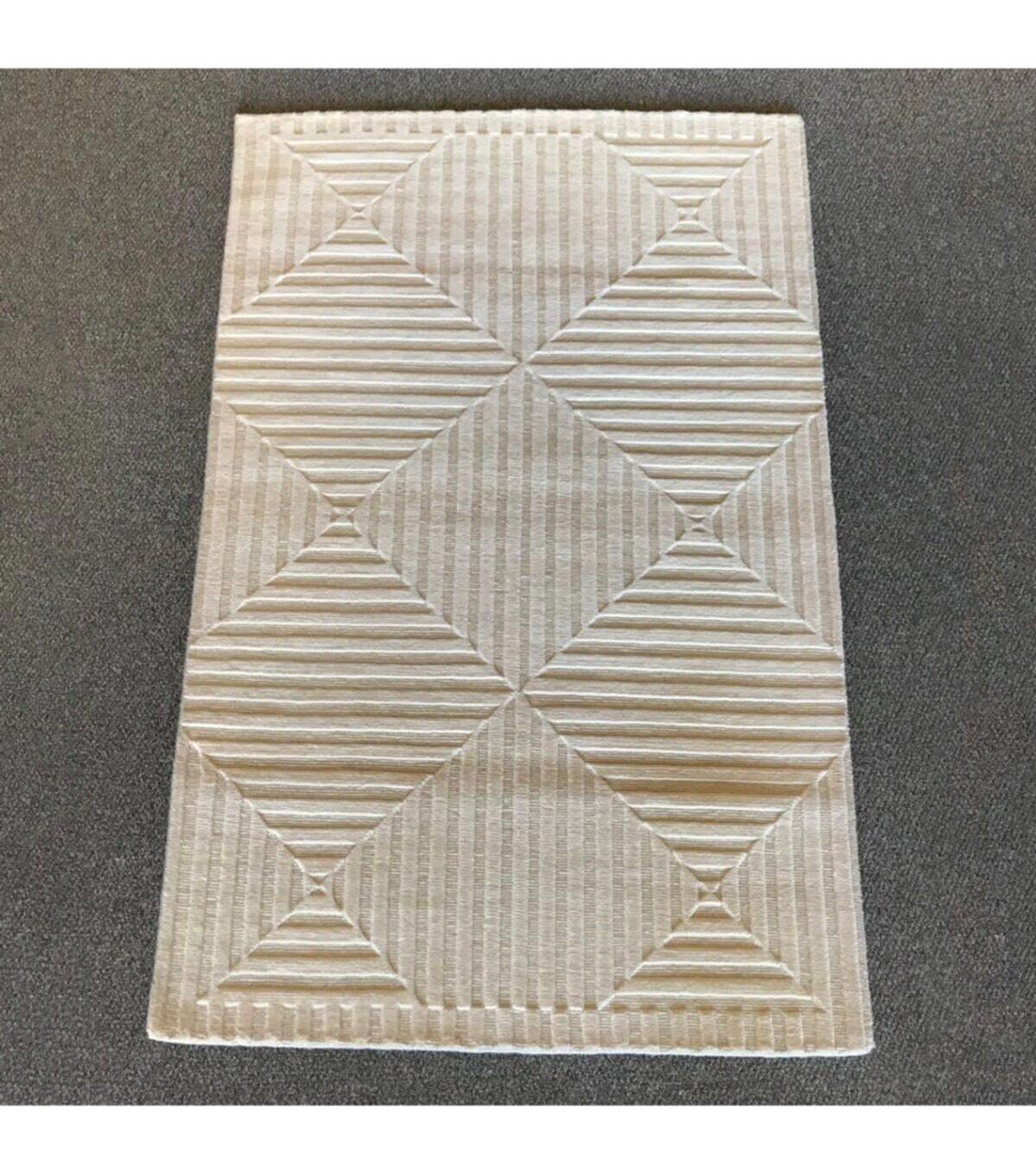 Agk Ivory 7276 Krem 10 mm Yün Yıkanabilir İnce Kaymaz Jüt Taban Dikdörtgen Makine Dokuma Salon Halısı 140x200 cm