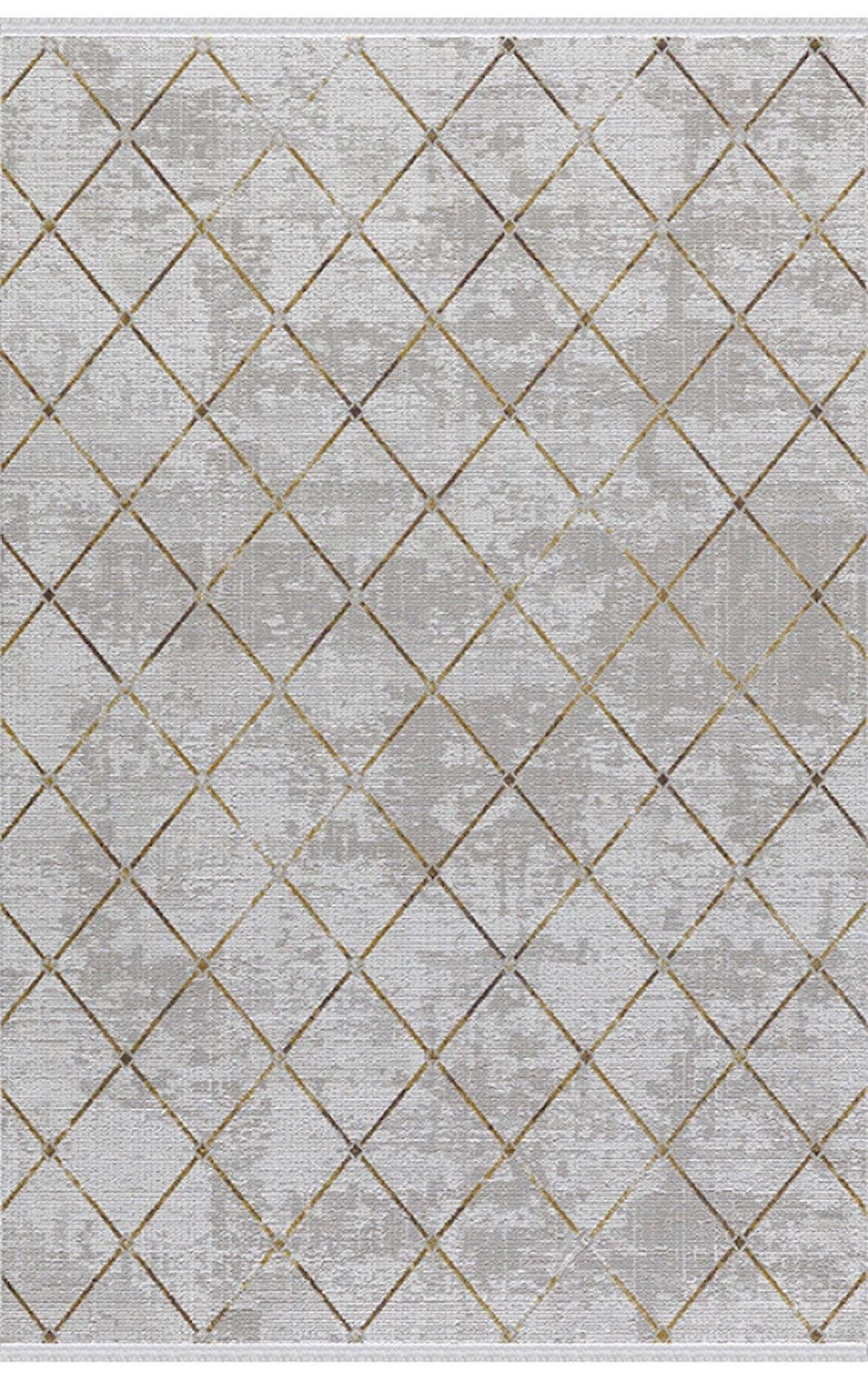 Merinos Verona 36736 Kahverengi - Krem 10 mm Viskon Antibakteriyel Yıkanabilir Kalın Kaymaz Dikdörtgen Makine Dokuma Salon Halısı 100x300 cm