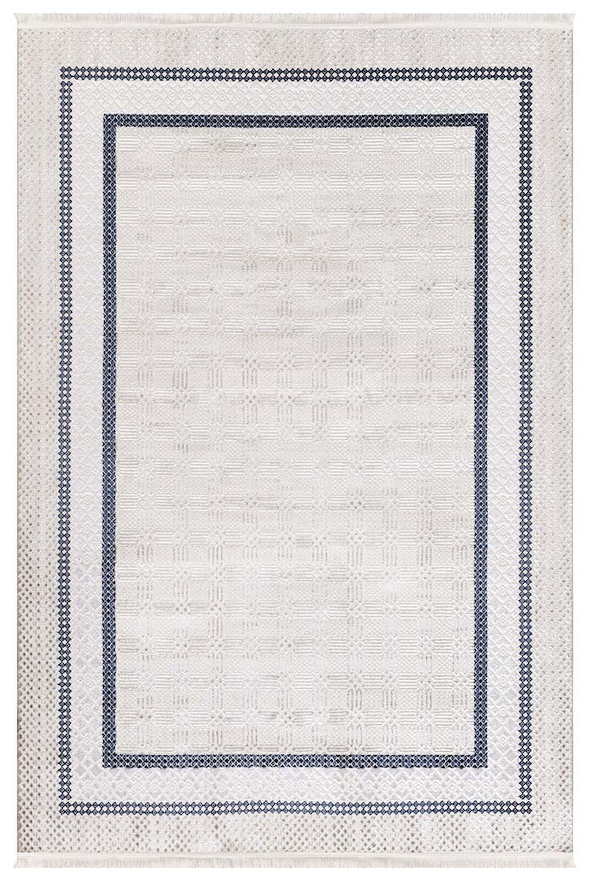İpek Mekik Halı Lins 1453A Krem 6 mm Polyester Toz Tutmaz Yıkanabilir Orta Kaymaz Pamuk Taban Geometrik Dikdörtgen Makine Dokuma Antre-Çocuk Odası-Salon-Yatak Odası Halısı 120x180 cm