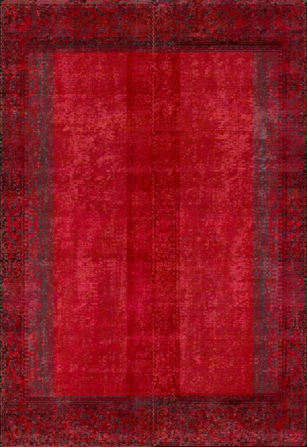Elexsus Loca 3101 Kırmızı 8 mm Viskon Silinebilir Yıkanabilir Orta Kaymaz Dikdörtgen Makine Dokuma Oturma Odası-Salon Halısı 160x230 cm