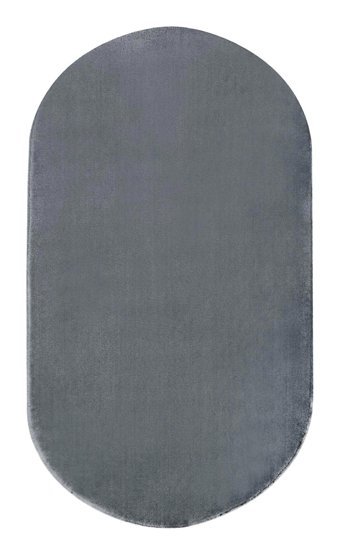 Dijidekor Gri 7 mm Polipropilen Antibakteriyel Yıkanabilir Orta Kaymaz Dot Taban Oval Makine Dokuma Salon Halısı 160x230 cm