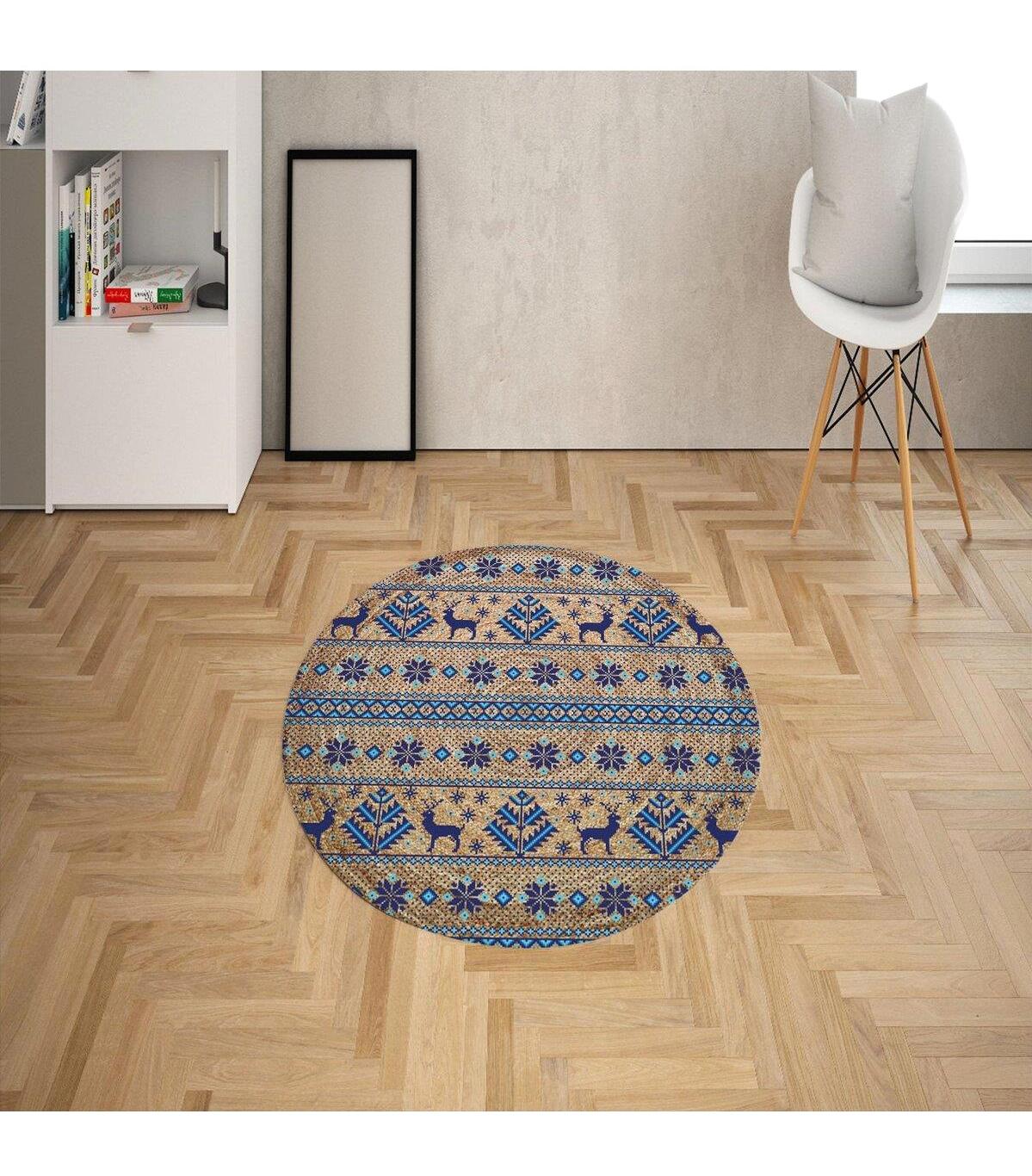 Doruklar Home Collection Krem 0.7 mm Polyester Leke Tutmaz-Toz Tutmaz Yıkanabilir Orta Kaymaz Dot Taban Dikdörtgen Makine Dokuma Antre-Salon Halısı 100x150 cm