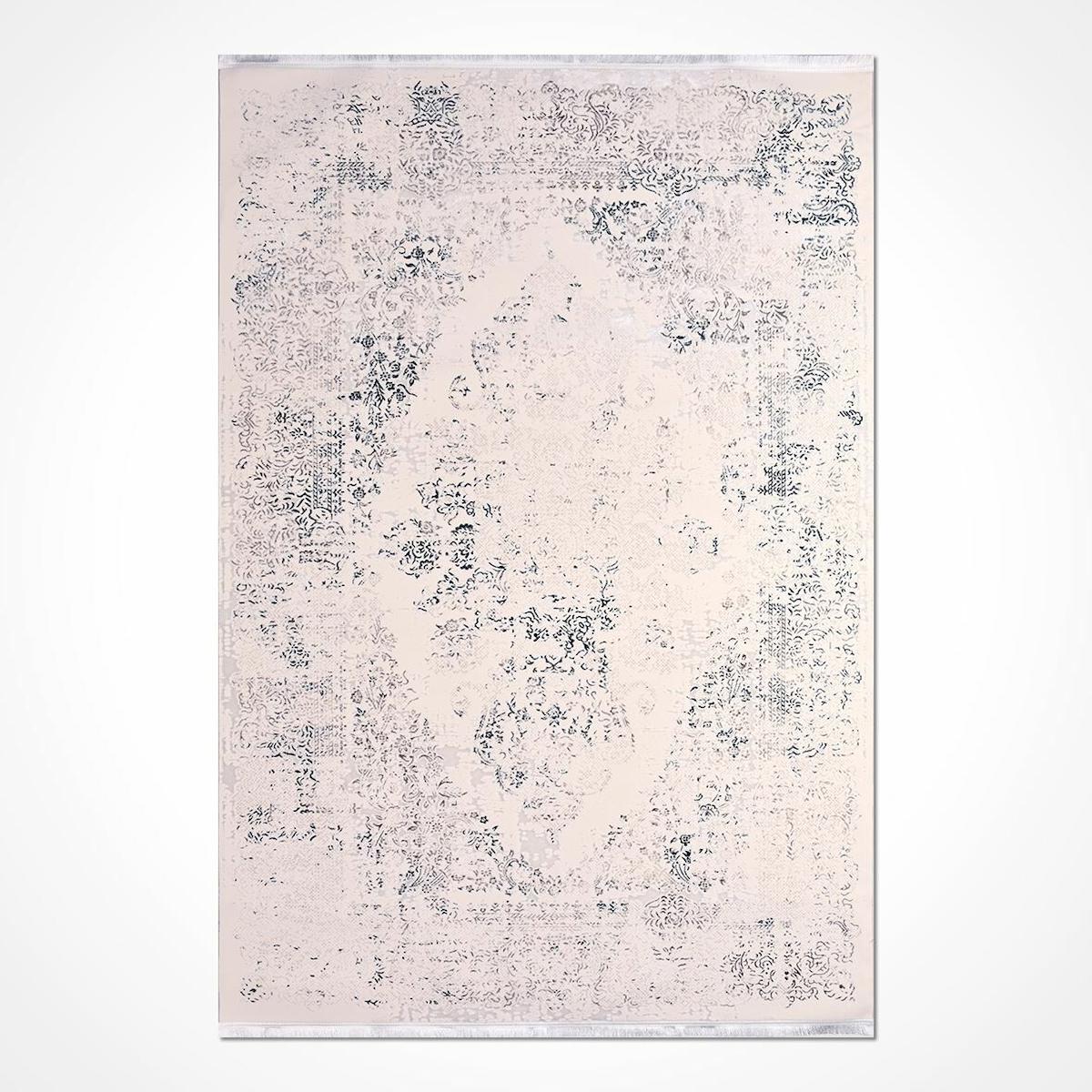 Crea Halı Safir 17352 Krem 6 mm Polyester Toz Tutmaz Yıkanabilir Orta Dikdörtgen Makine Dokuma Salon Halısı 180x280 cm