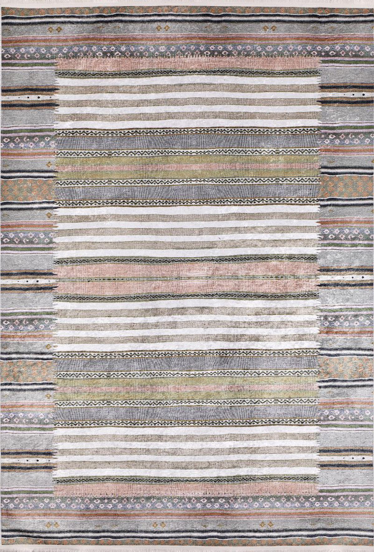 Halı Atölyesi HA116 Kahverengi 5 mm Pamuk Antibakteriyel Yıkanabilir İnce Kaymaz Taban Dikdörtgen Makine Dokuma Salon Halısı 160x200 cm