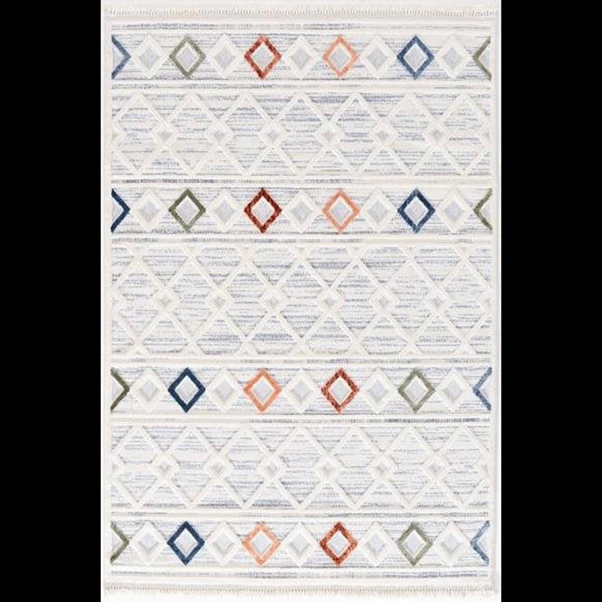 Hoom Rugs Polo 7805 Krem 12 mm Mikropolyester Antialerjenik Yıkanabilir Kalın Kaymaz Taban Dikdörtgen Makine Dokuma Salon Halısı 80x300 cm