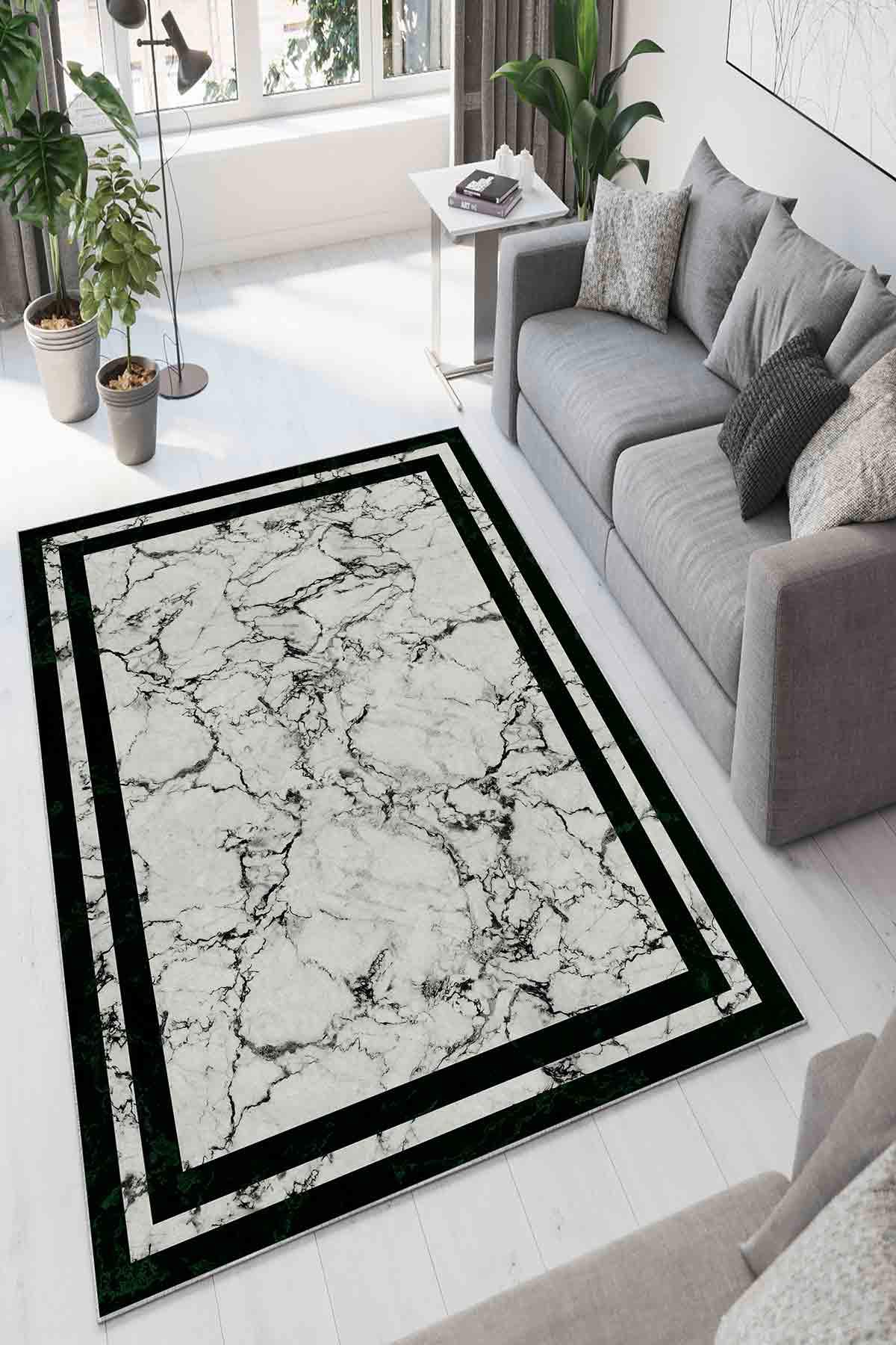 Homefesto Krem 5 mm Polyester Leke Tutmaz Yıkanabilir İnce Kaymaz Taban Dikdörtgen Makine Dokuma Salon Halısı 195x290 cm