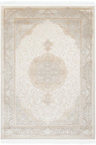 La Boutique Nilüfer NF01 Krem 7 mm Viskon Toz tutmaz Yıkanabilir İnce Kaymaz Dikdörtgen Makine Dokuma Salon Halısı 150x220 cm