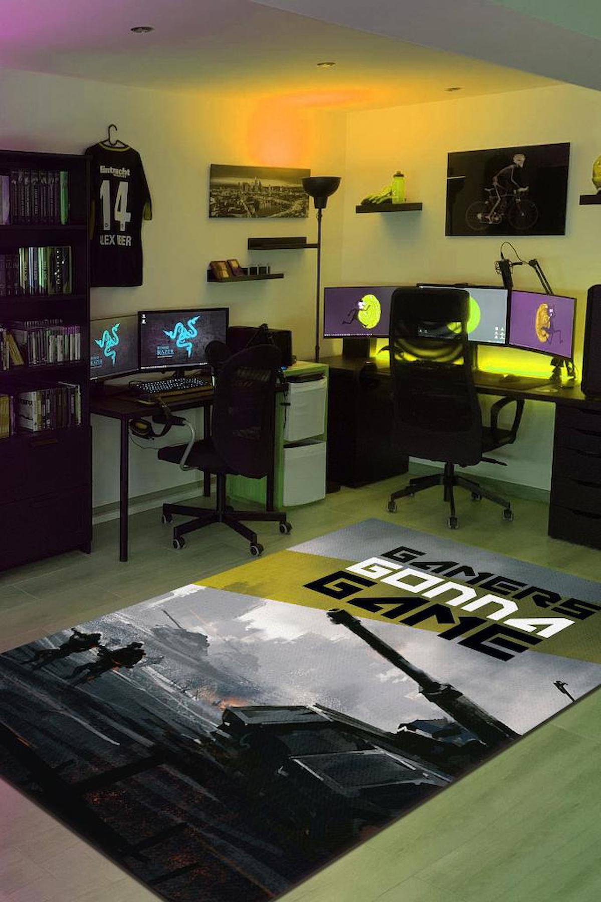 Homshtag Oynamaya Devam Gri 4 mm Pamuk Antistatik Yıkanabilir İnce Kaymaz Dikdörtgen Makine Dokuma Genç Odası Halısı 80x200 cm