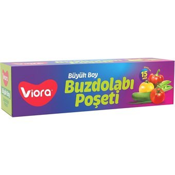 Viora Büyük Kilitli Buz Dolabı Poşeti 15 Adet