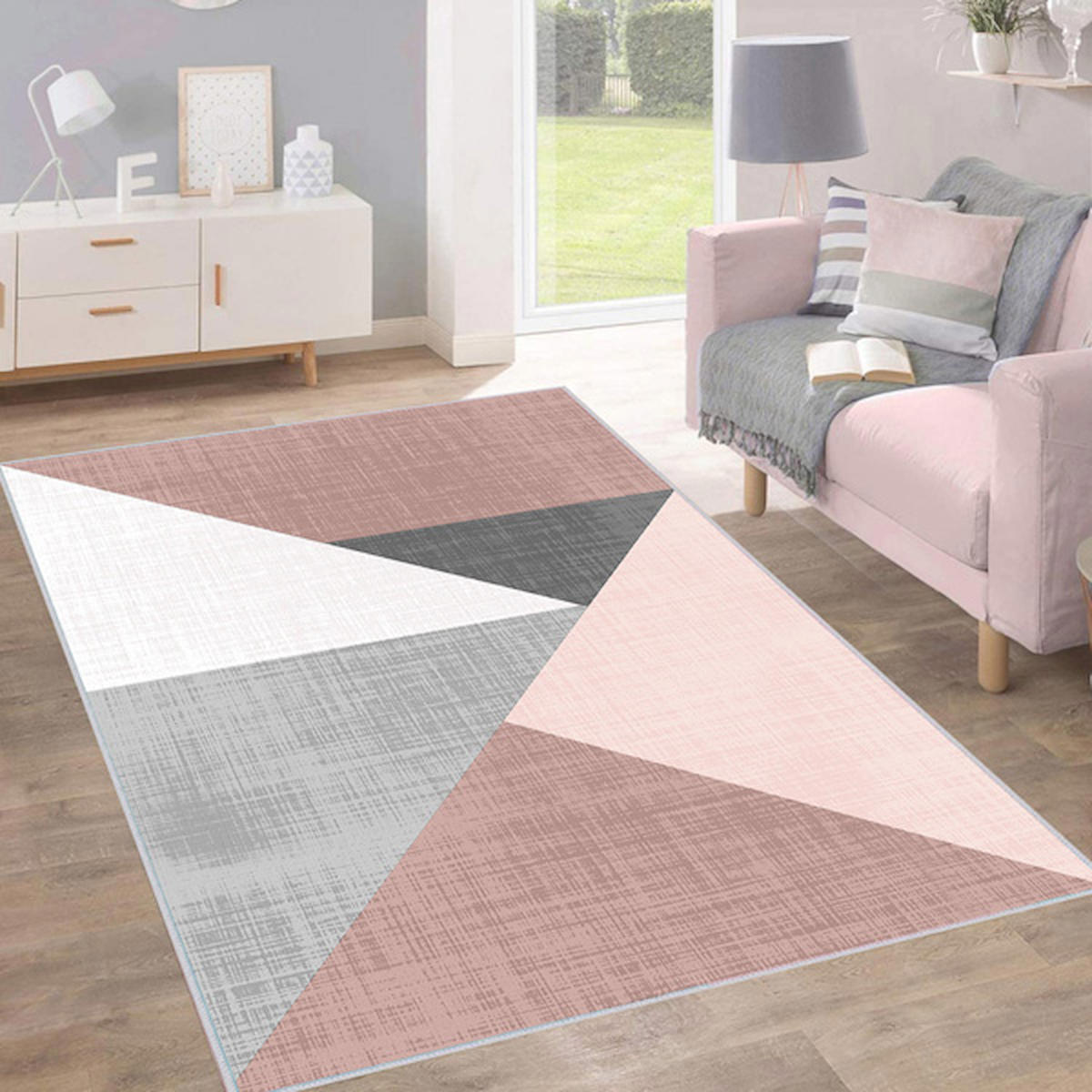 Rovigo Home RVG0201-SD554 Çok Renkli 8 mm Polyester Yıkanabilir Orta Kaymaz Dot Taban Dikdörtgen Makine Dokuma Salon Halısı 100x300 cm