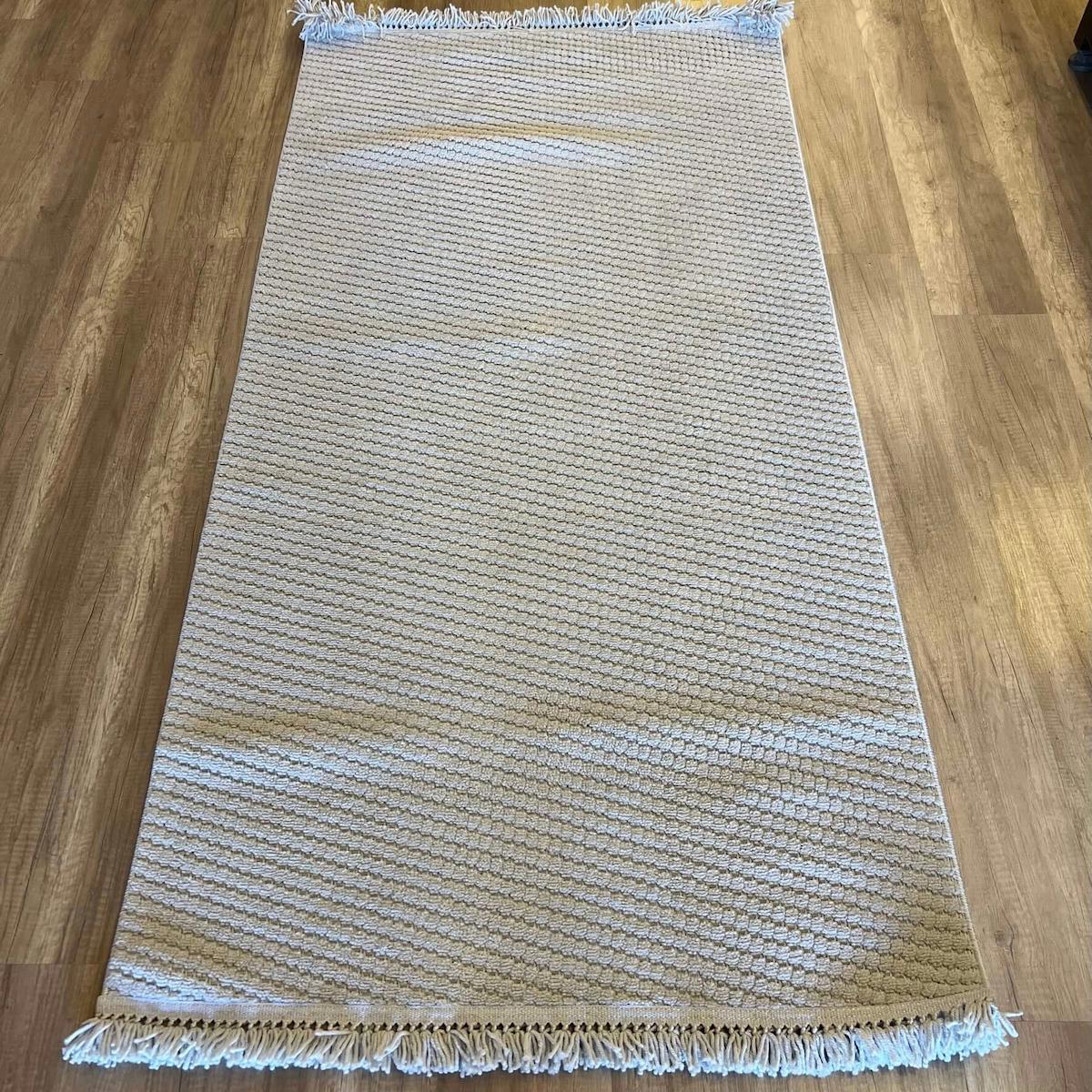 Luxess Halı Dizayn 1063 Gri 8 mm Polyester Yalıtıma Yardımcı Yıkanabilir İnce Kaymaz Dikdörtgen Makine Dokuma Salon Halısı 80x200 cm