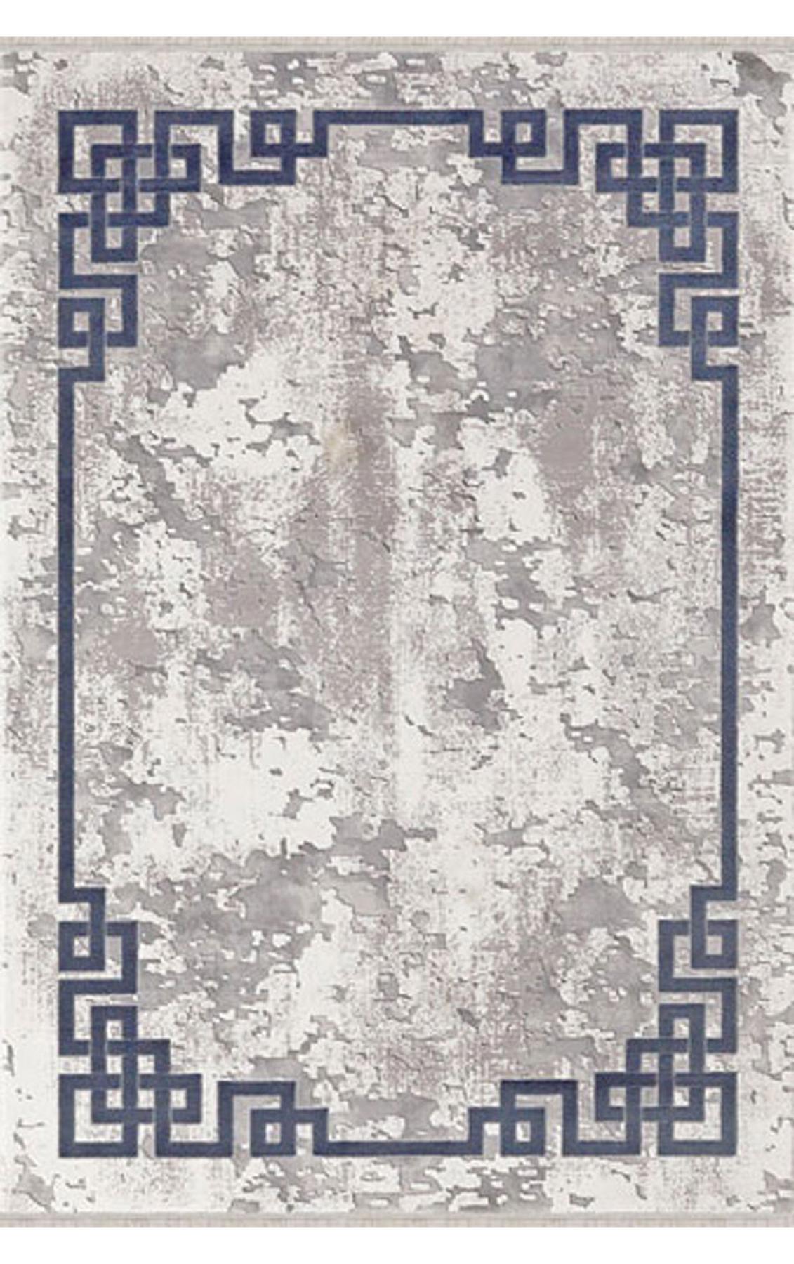 Padişah Eternity 33262 Gri-Mavi 10 mm Akrilik Yıkanabilir İnce Dikdörtgen Makine Dokuma Salon Halısı 200x290 cm