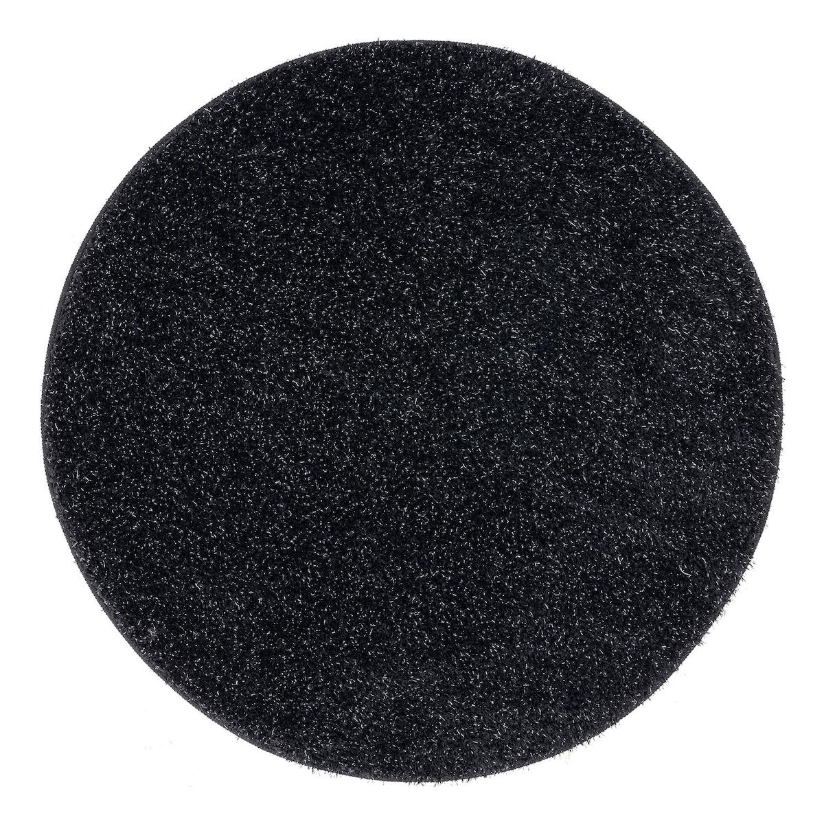 Eurobano Synergy Siyah 25 mm Polyester Toz Tutmaz Yıkanabilir İnce Kaymaz Lateks Taban Yuvarlak Makine Dokuma Salon Halısı 100x300 cm