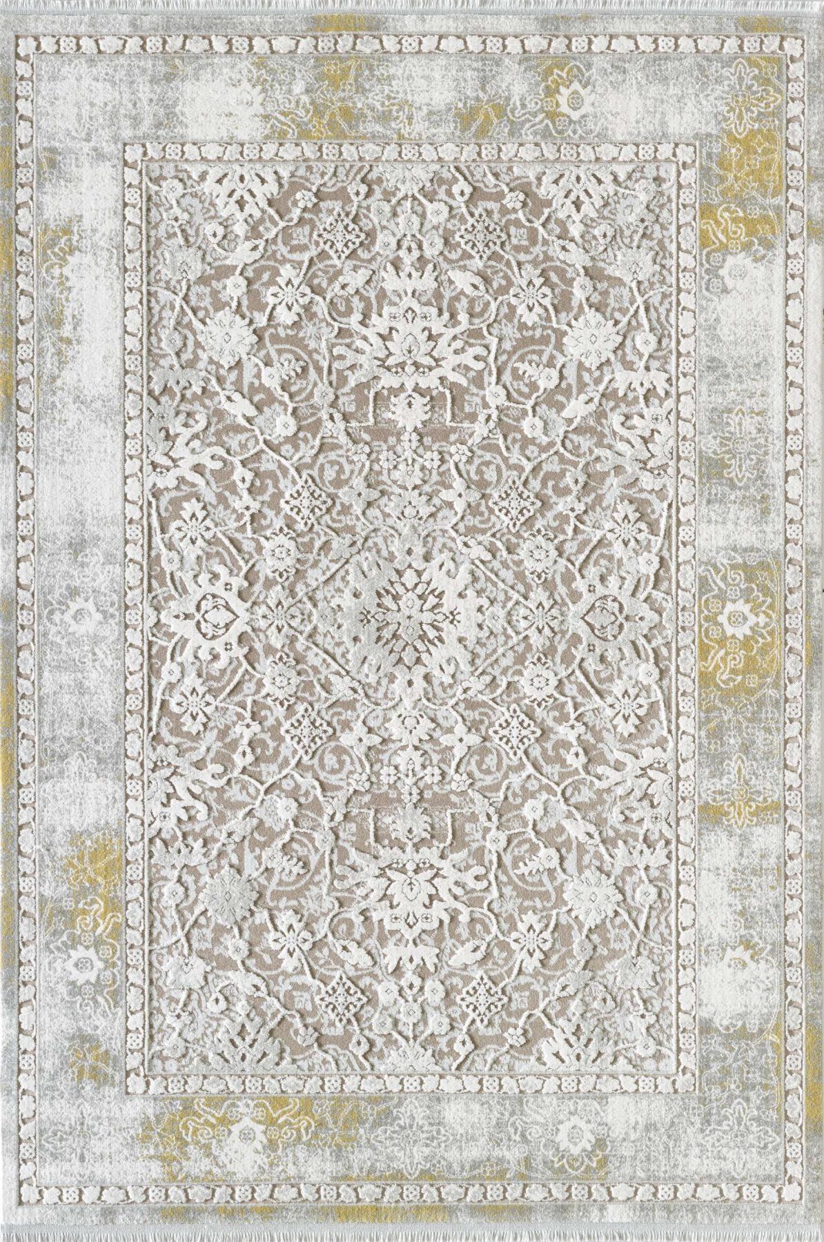 Atlas Halı Begonvile BV10D Gri Akrilik Yıkanabilir İnce Kaymaz Jüt Taban Dikdörtgen Makine Dokuma Salon Halısı 160x250 cm