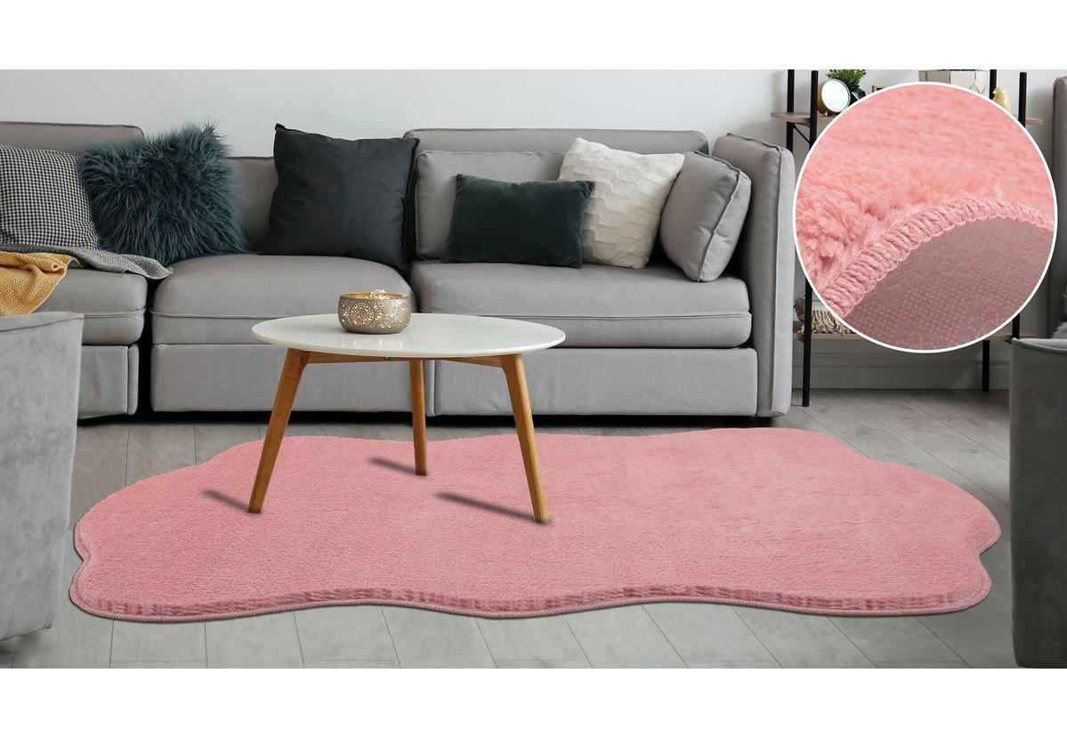 My Evilla Pembe 14 mm Polyester Leke Tutmaz Yıkanabilir Kalın Kaymaz Jel Taban Dikdörtgen Makine Dokuma Yatak Odası Halısı 160x230 cm