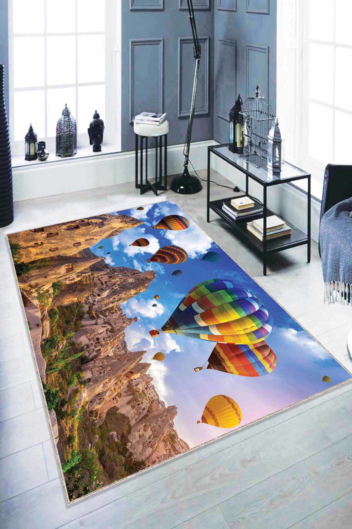 Viva Home RV333 Krem 7 mm Mikropolyester Toz Tutmaz Yıkanabilir Kalın Kaymaz Lateks Taban Dikdörtgen Makine Dokuma Oturma Odası-Salon Halısı 80x200 cm