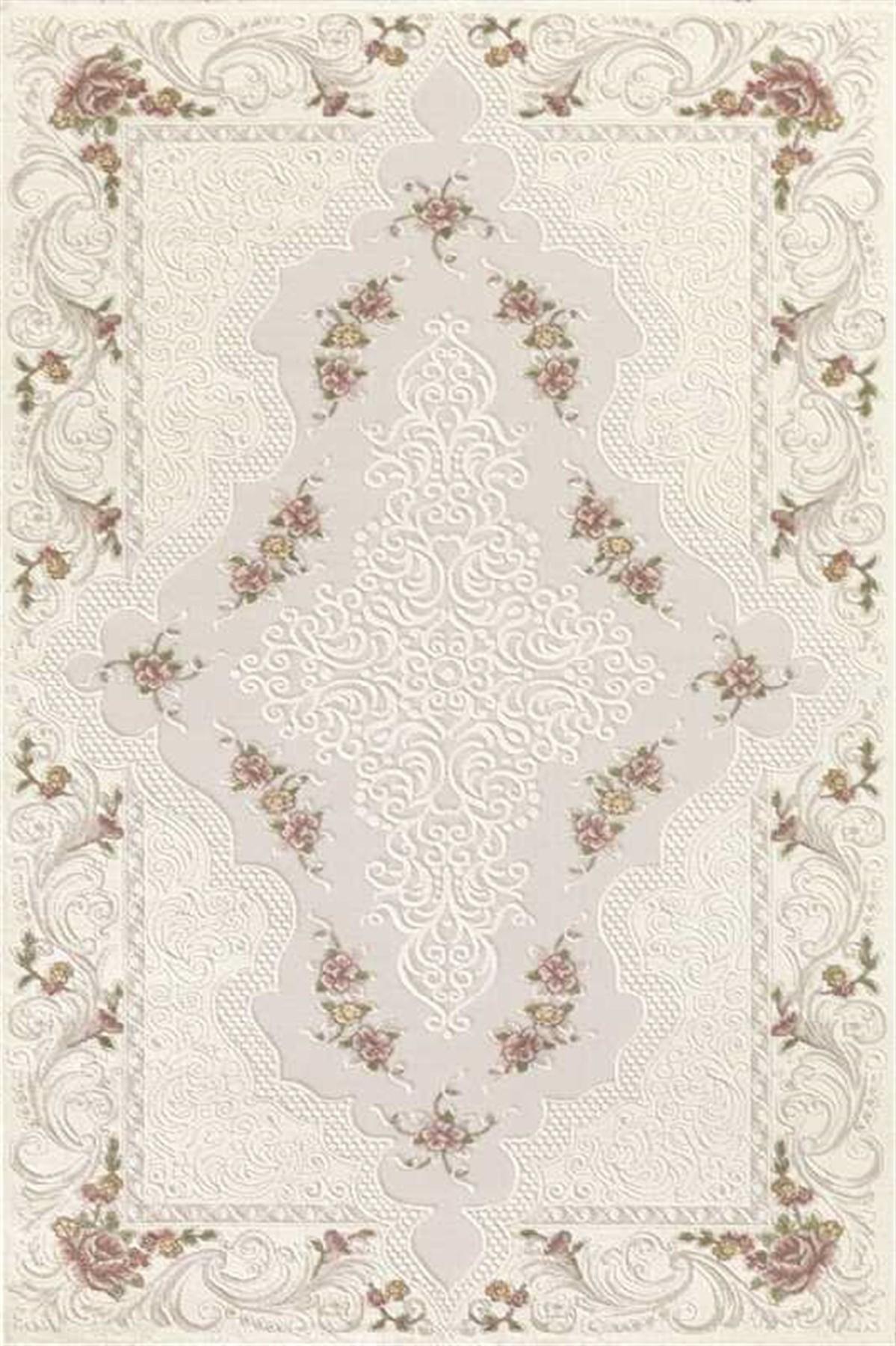 Merinos Resital RS019 Pembe 12 mm Akrilik Yıkanabilir Kalın Kaymaz Jüt Taban Dikdörtgen Makine Dokuma Salon Halısı 80x500 cm
