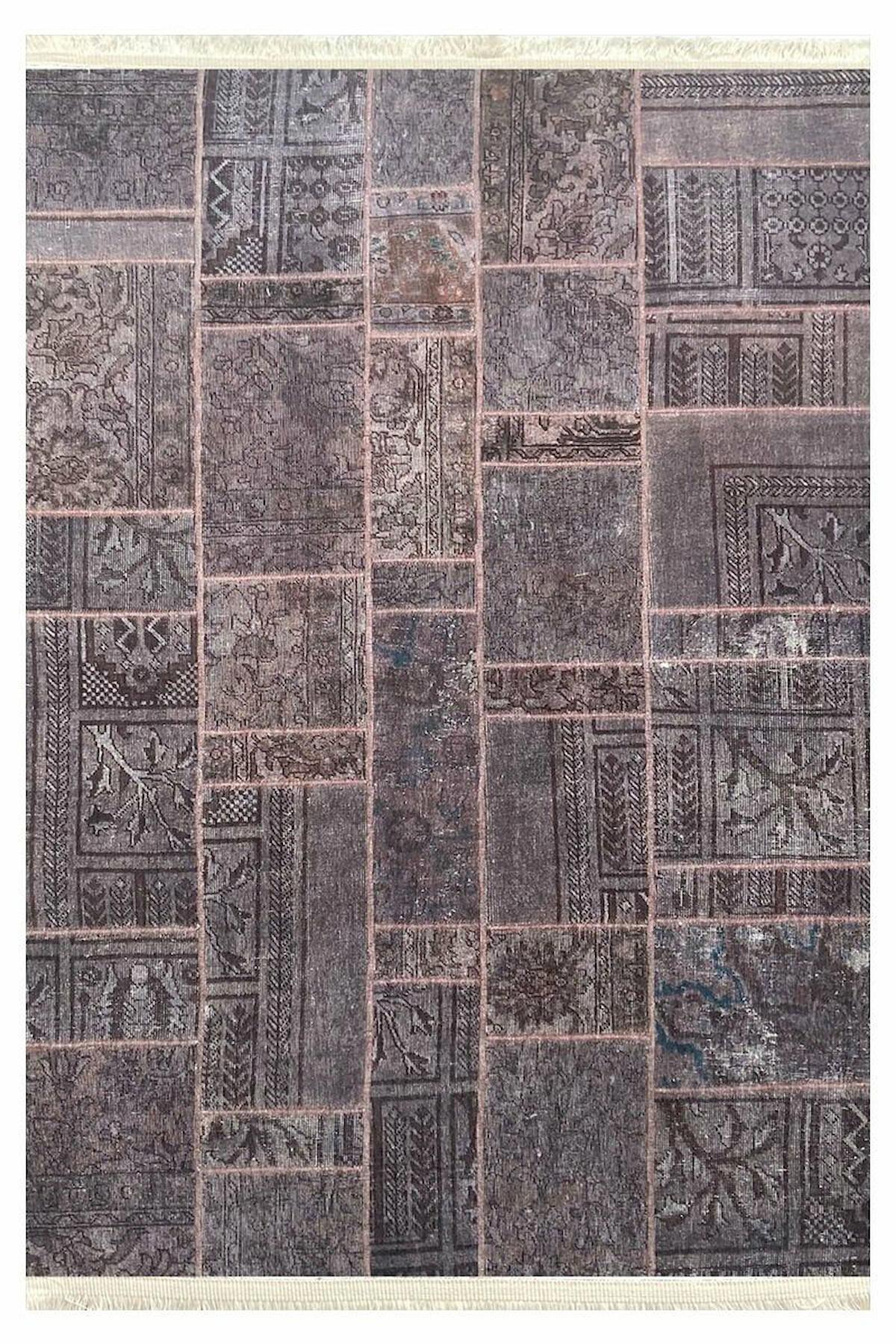 Prizma Home V6531 Çok Renkli Pamuk Toz Tutmaz Yıkanabilir Orta Dikdörtgen Makine Dokuma Oturma Odası-Salon Halısı 100x200 cm